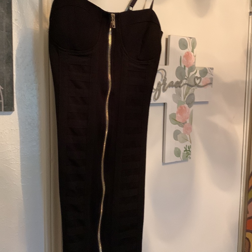 (Small )slight stretch black dress